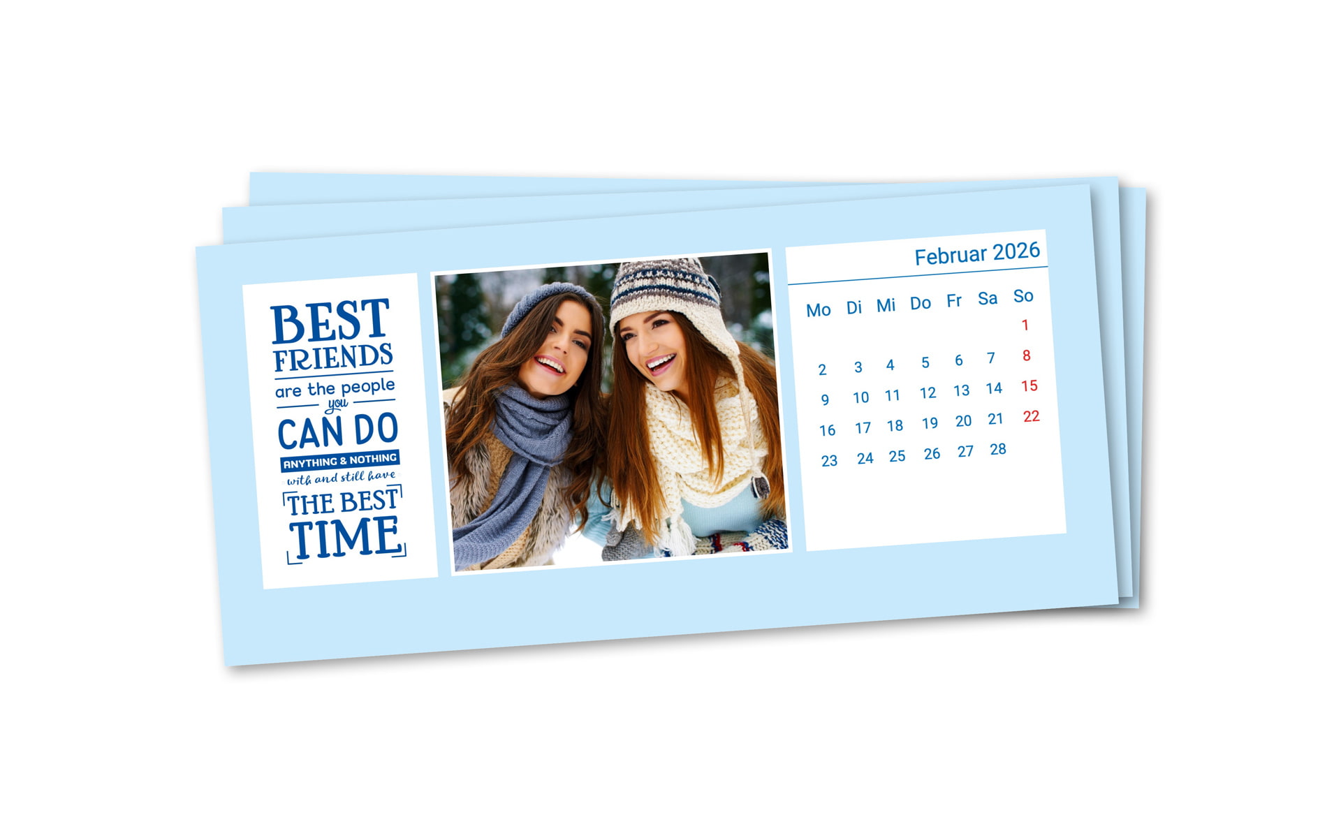 Aufstellkalender zum Selbstgestalten mit eigenen Fotos bei HappyFoto