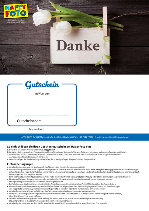 Dankeschön-Gutschein für besondere Menschen