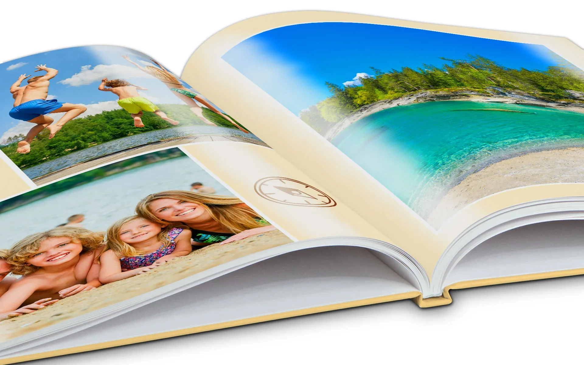 Ein Happy Fotobuch ca. A4 hoch Hardcover mit Klebebindung.