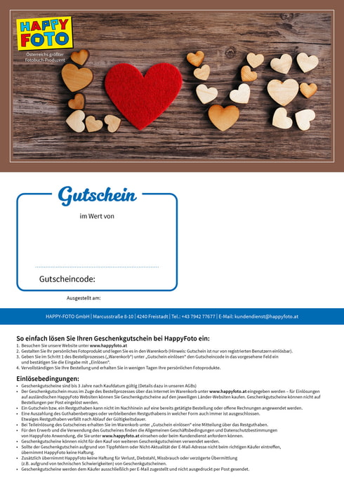 Persönlicher Fotogutschein zum Ausdrucken – HappyFoto Vorlage