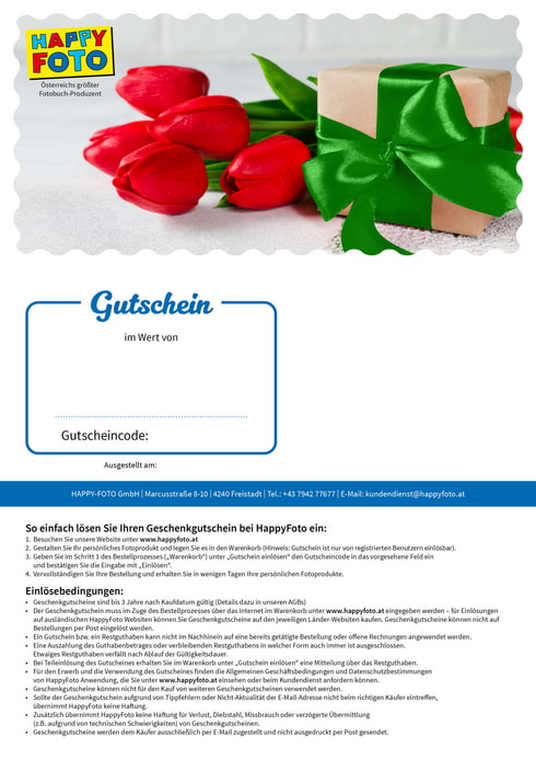 HappyFoto Geschenkgutschein für Ihre Liebsten