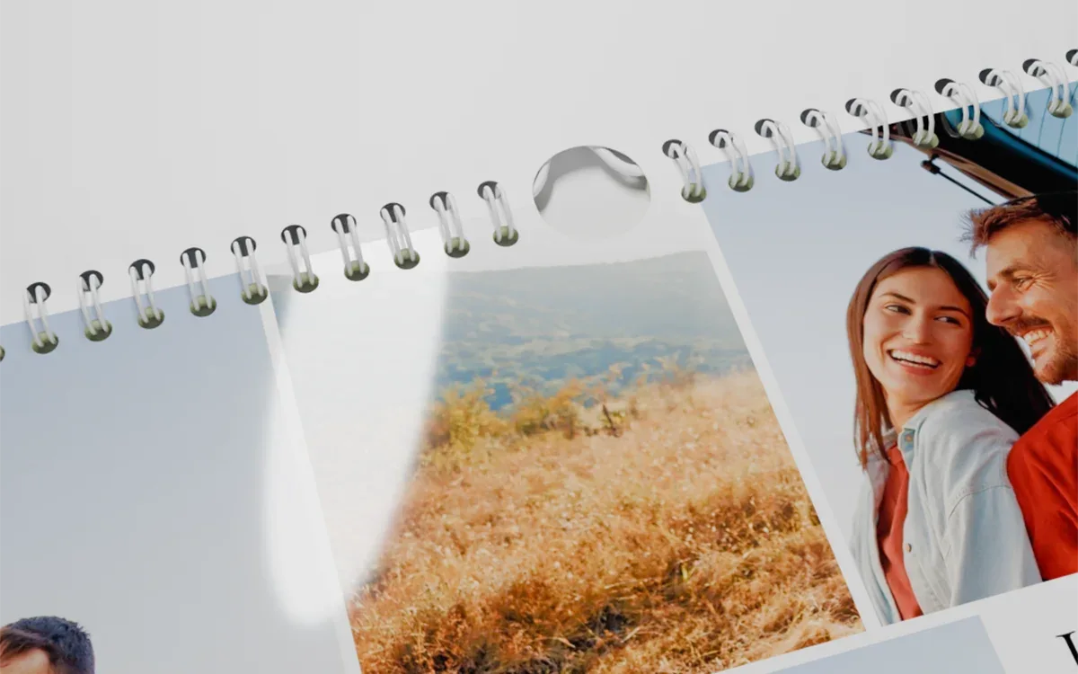 Detailfoto eines HappyFotokalenders Digitaldruck Hochglanz