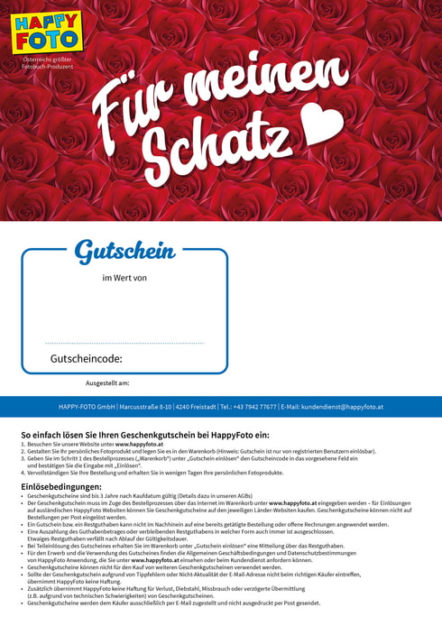 Hochwertig designter Geschenkgutschein für Fotoprodukte