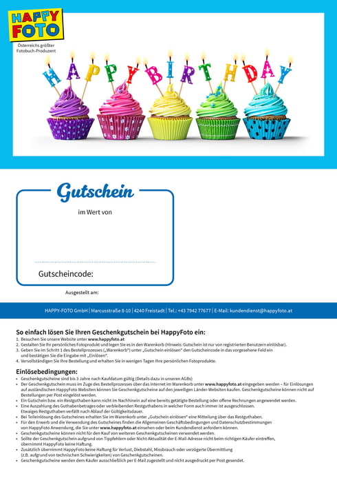 Individueller Geschenkgutschein zum Geburtstag von HappyFoto