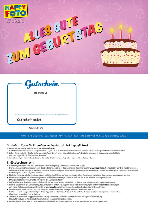 Glückwunschvorlage als Gutschein – sofort druckbar