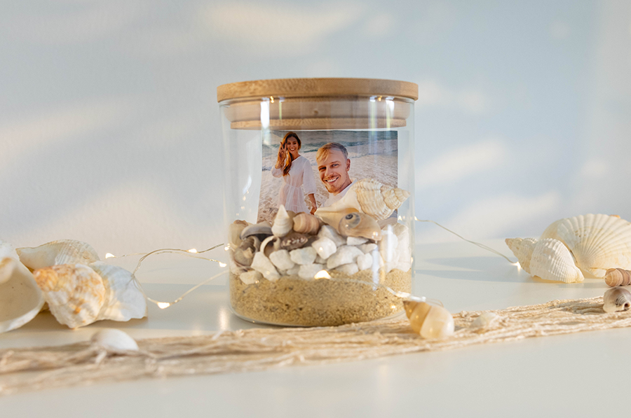 Foto-Deko Idee: Foto im Glas