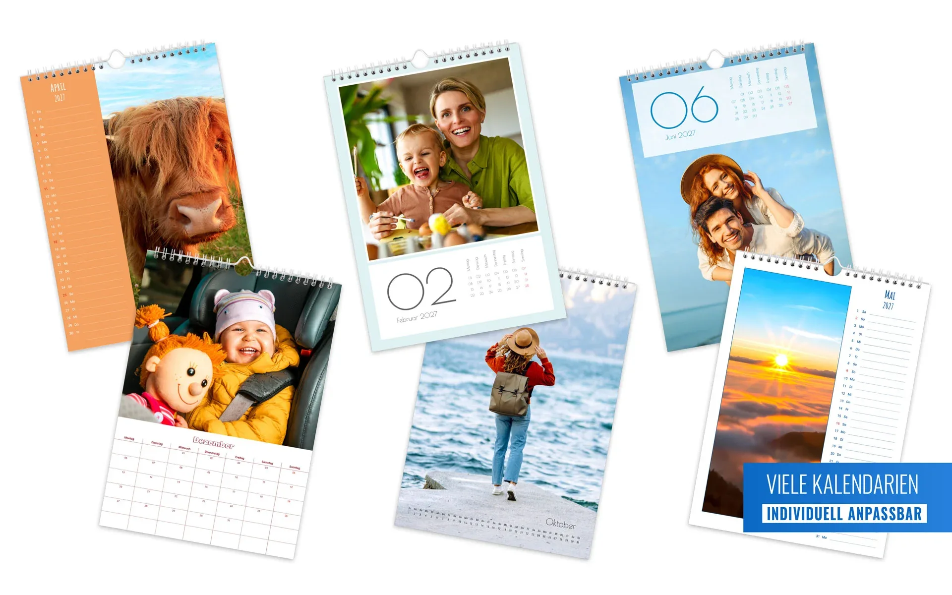HappyFotokalender – Kalendarien 6 verschiedene HappyFotokalender mit den verfügbaren Kalendarien.