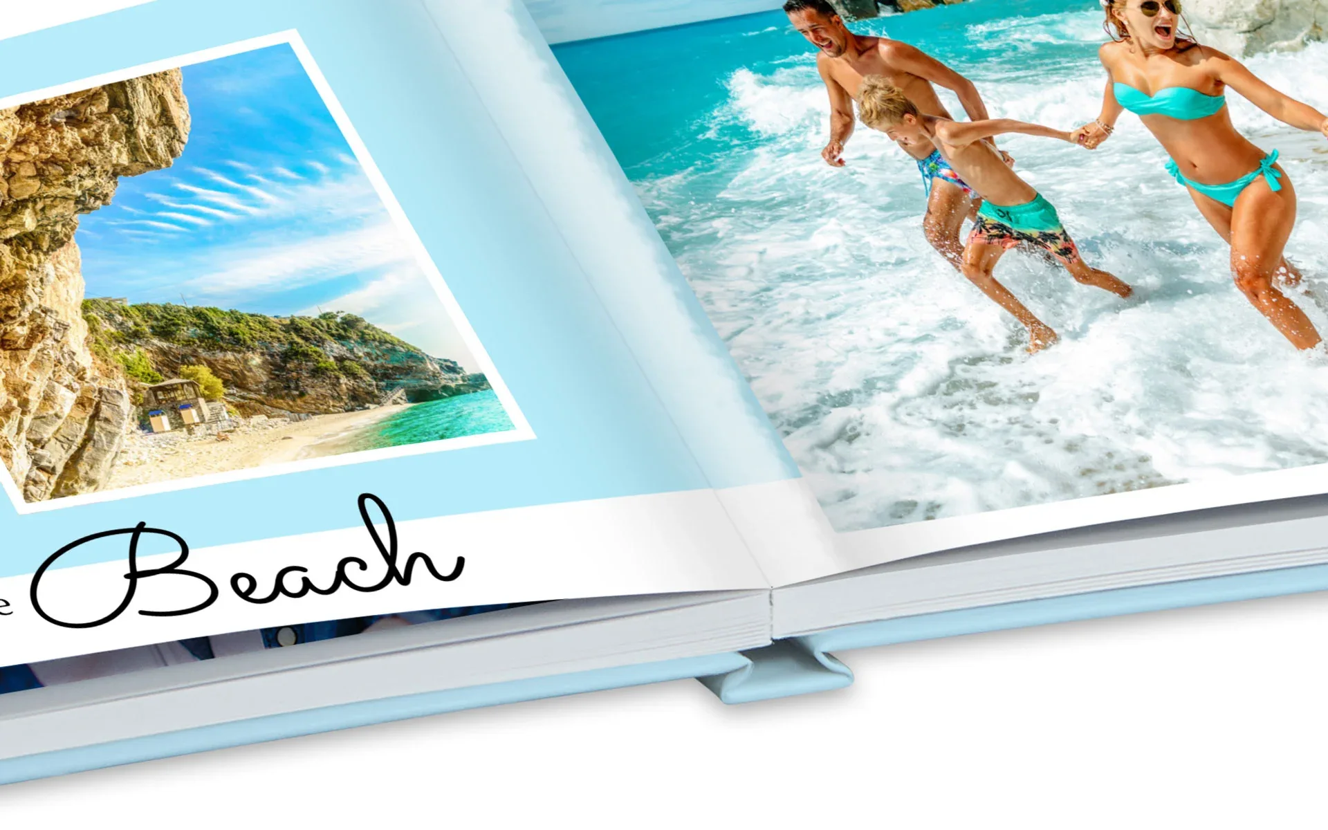 Happy Fotobuch ca. A4 quer – Bindungsart Ein Happy Fotobuch ca. A4 quer Hardcover mit Layflat-Bindung.