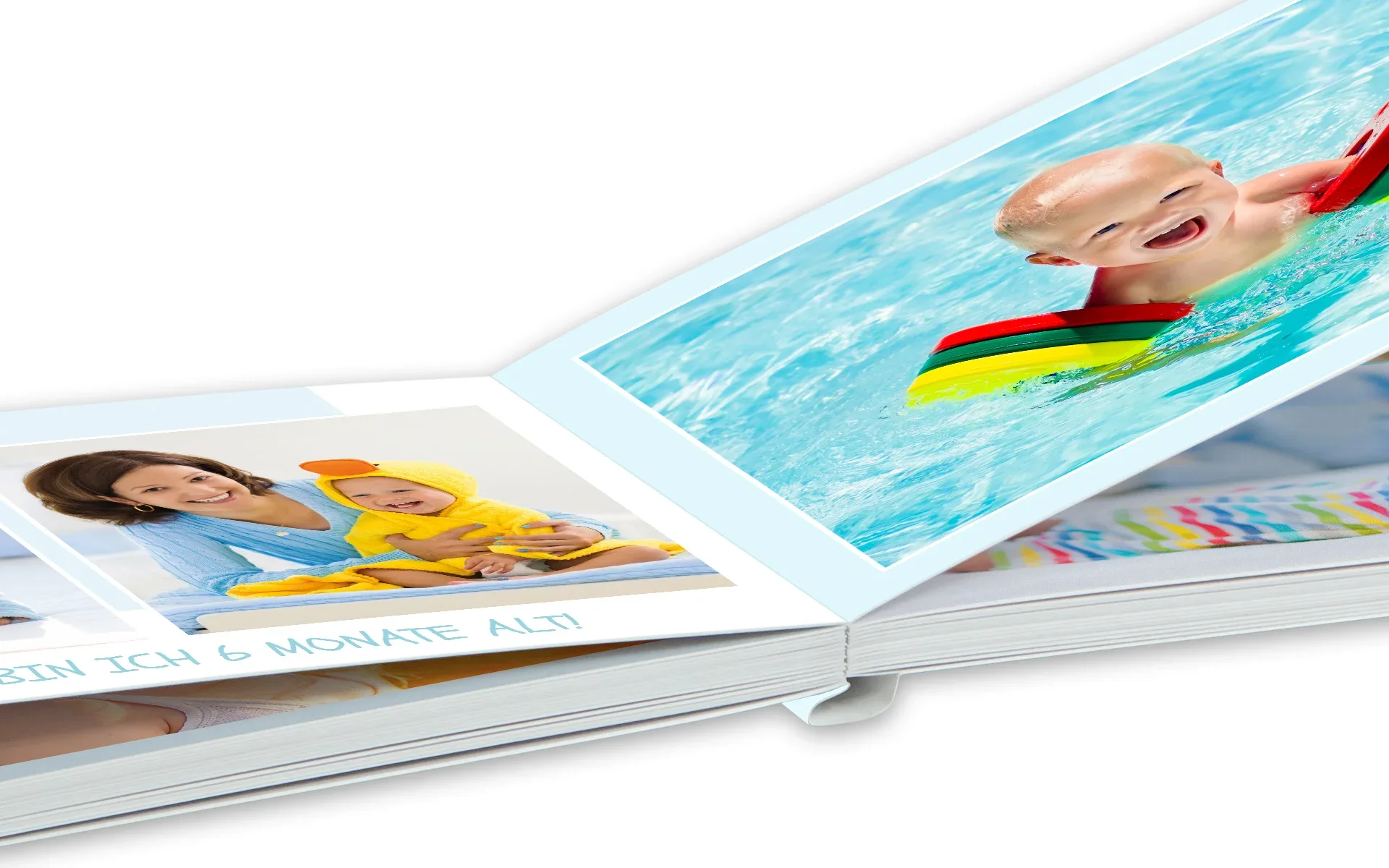 Ein Happy Fotobuch ca. 10 x15 Hardcover mit Layflat-Bindung.