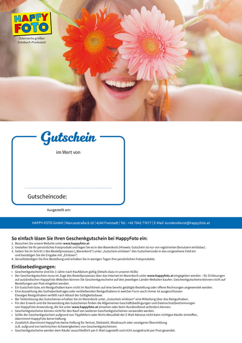 Kreative Fotogutschein-Vorlage für jeden Anlass