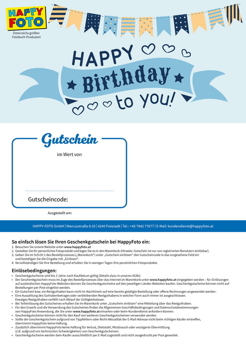 Geburtstagsgutschein von HappyFoto