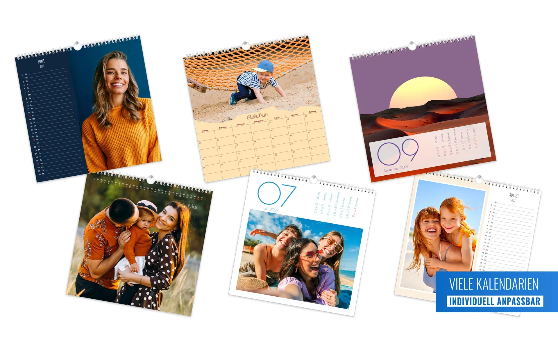 HappyFotokalender – Kalendarien 6 verschiedene HappyFotokalender mit den verfügbaren Kalendarien.