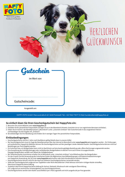 Fertige Gutscheinvorlage für persönliche Glückwünsche